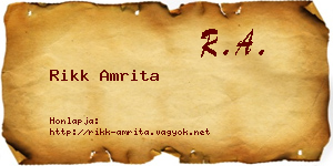 Rikk Amrita névjegykártya